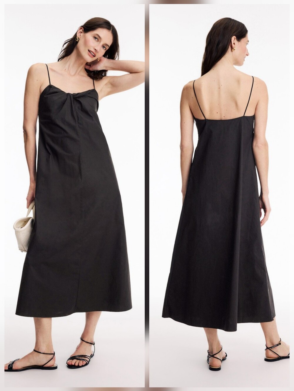 Rosetta Getty Twist Neck Cami Dress Cotton Casual Size 4